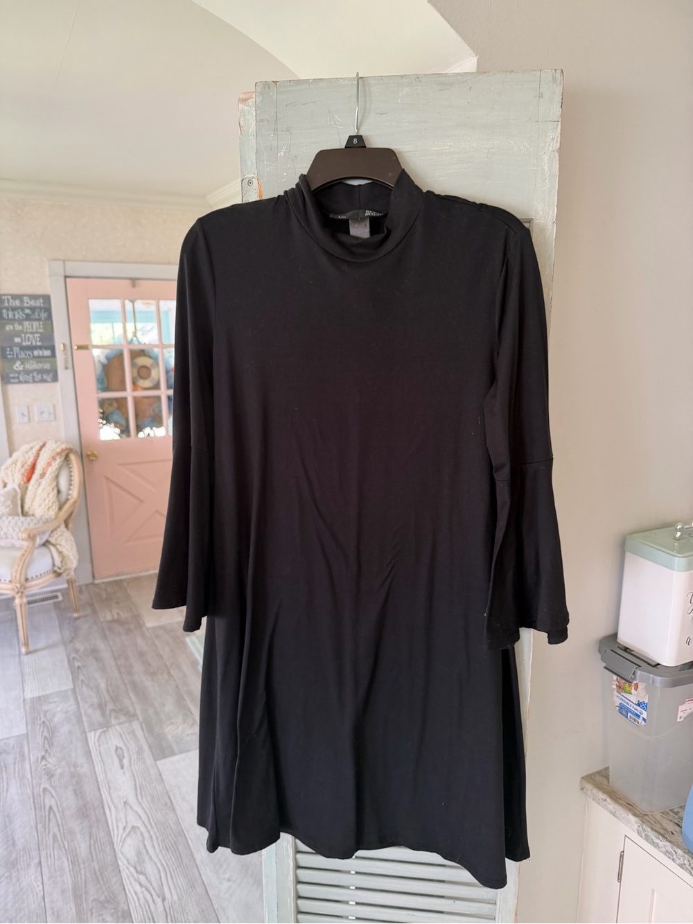 Rebel Sugar Black Mock Neck Long Sleeve Dress